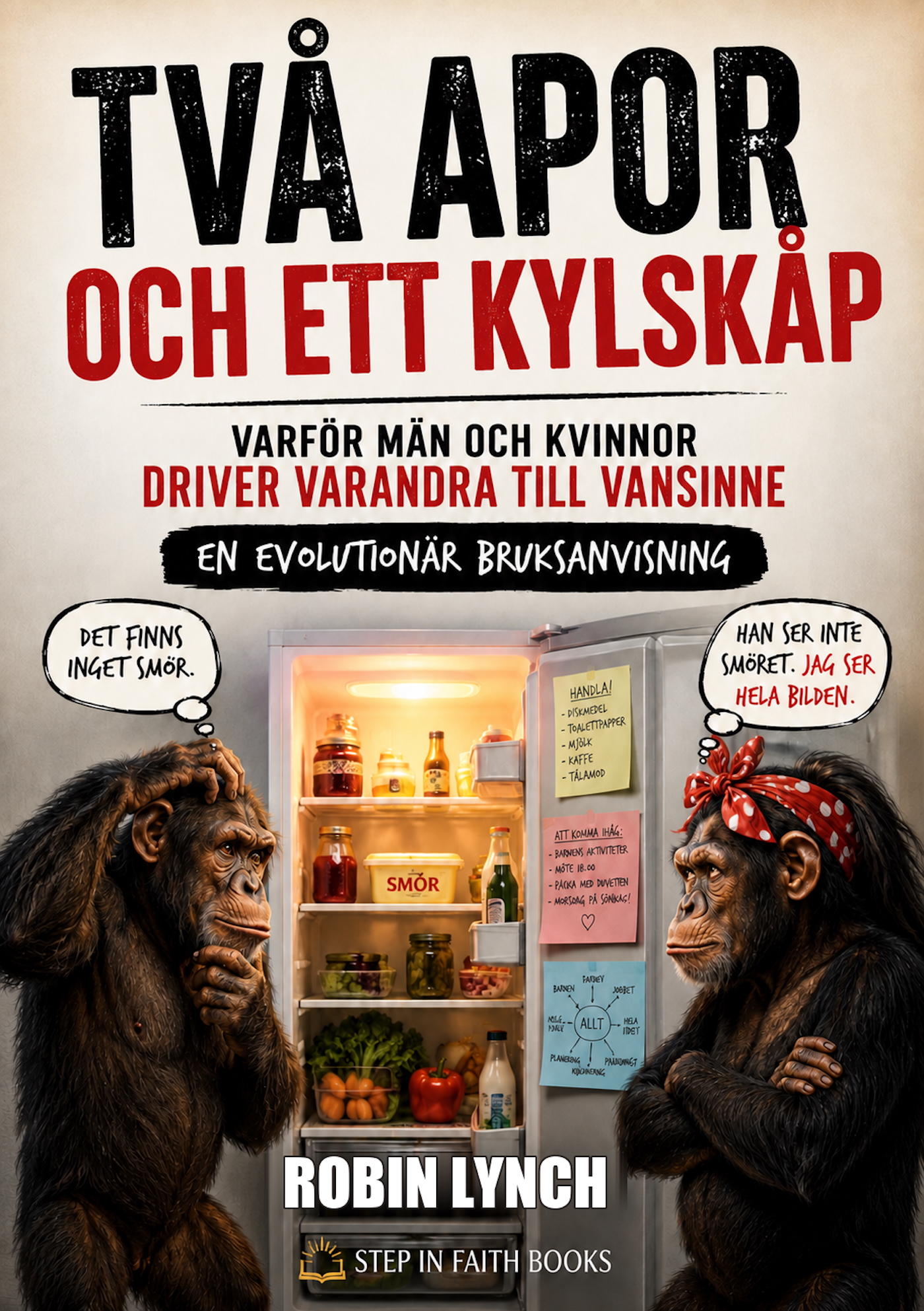 Omslag till Två apor och ett kylskåp av Robin Lynch